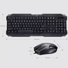 Wired Keyboard & Mouse Combo USB Set for PC & Laptop – Full Size Keyboard with Ergonomic Mouse