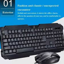 Wired Keyboard & Mouse Combo USB Set for PC & Laptop – Full Size Keyboard with Ergonomic Mouse