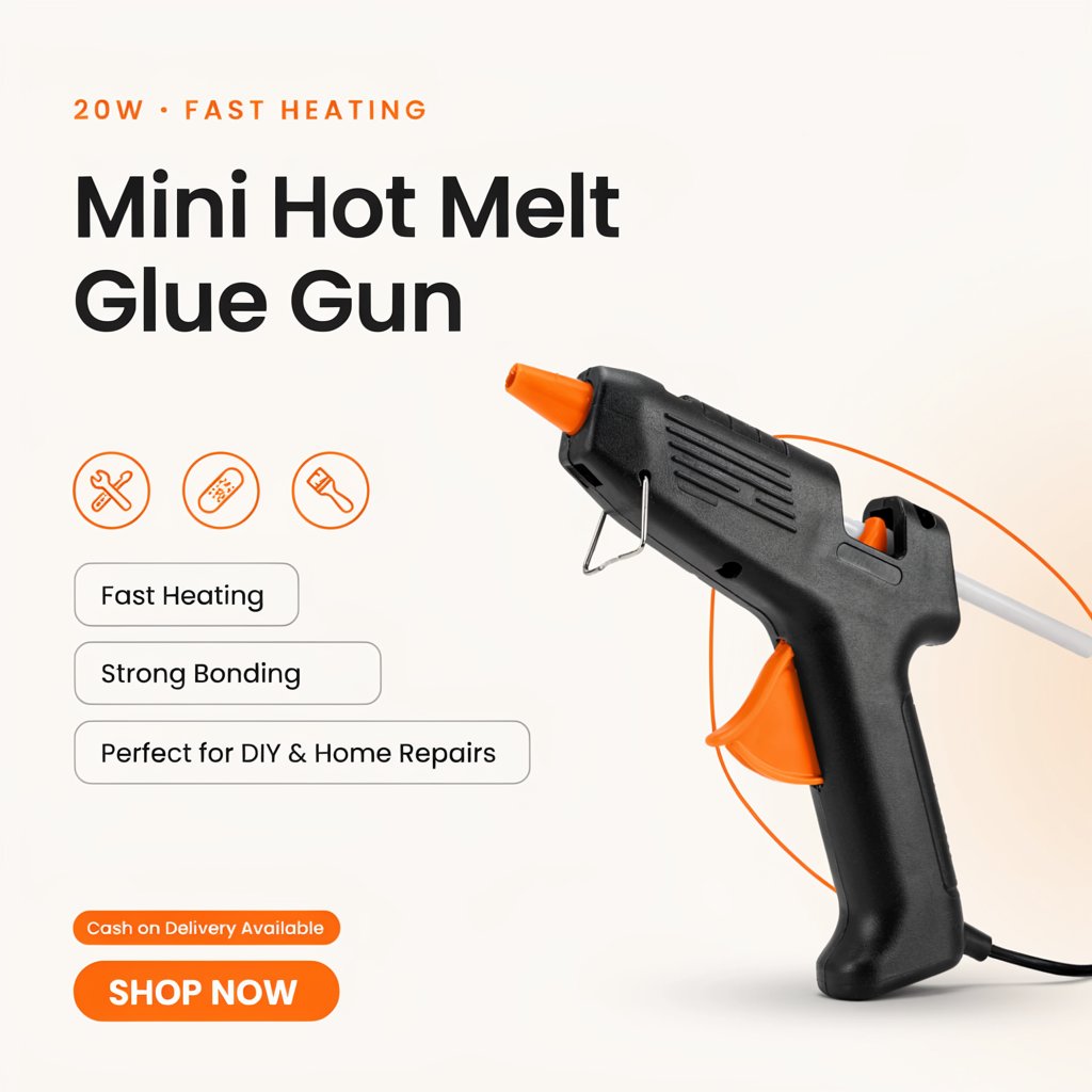20W Mini Hot Melt Glue Gun – Fast Heating DIY Craft & Repair Tool | BrandNest