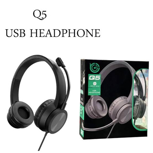 Q5 Wired Headset with Microphone – Stereo Sound Headphones for PC, Laptop & Mobile